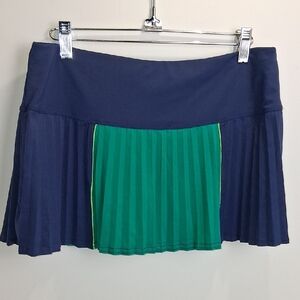 Lucky In Love Navy and Green Pleated Women's Skort